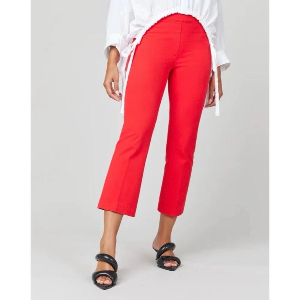 Spanx Pants Womens Small Red Polished Kick Flare Crop Stretch Tummy Control